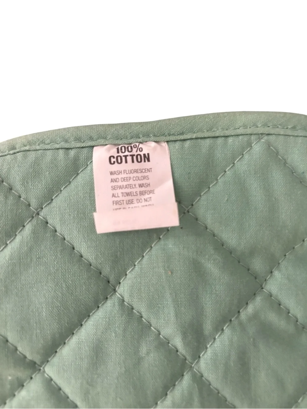 Green Swan Oven Mitt and Potholder Set VTG Quilted Set Cottagecore Coquette